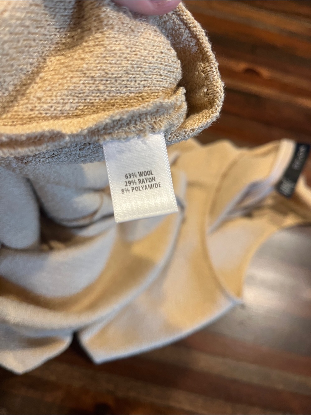 St John Sleeveless Tan Cream Textured Shift Dress size 12 wool blend - Picture 4 of 4